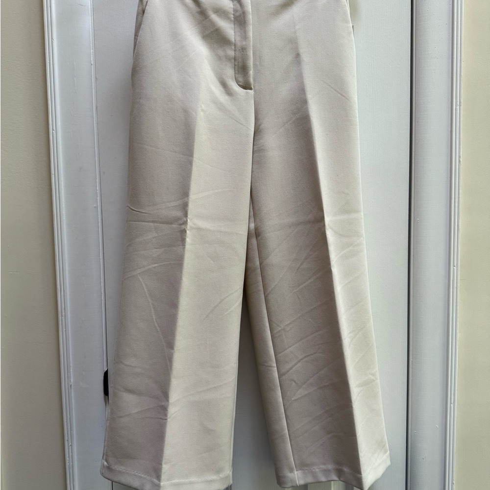 Zara Cream Elastic Waist Pants